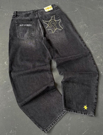 VELMORA - Baggy “P-Logo” Denim Jeans