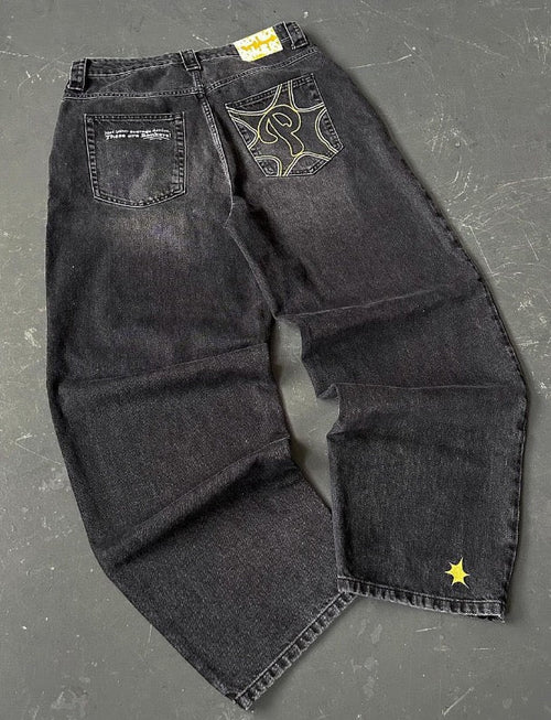 VELMORA - Baggy “P-Logo” Denim Jeans