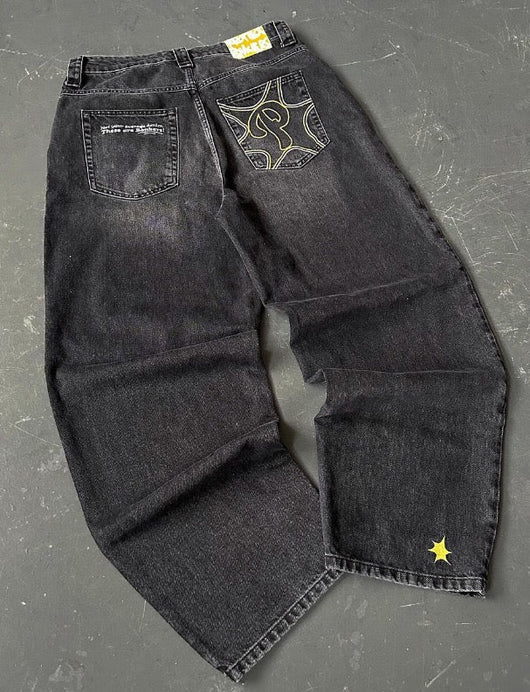 VELMORA - Baggy “P-Logo” Denim Jeans