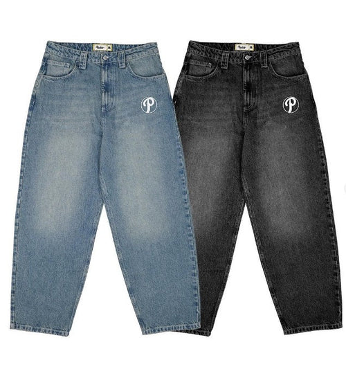 VELMORA - Baggy “P-Logo” Denim Jeans
